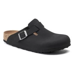 Birkenstock Boston Vegan : Black (Narrow)
