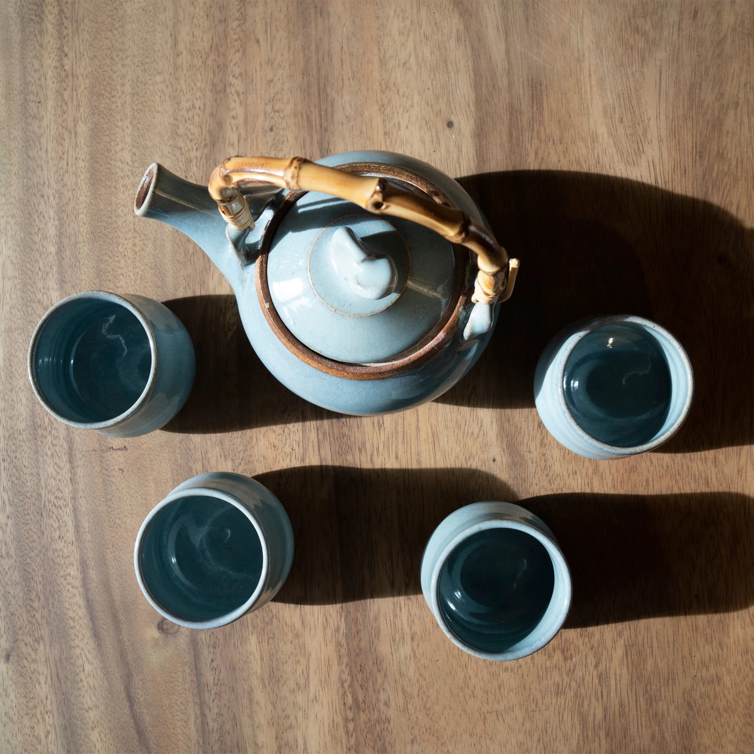 Chawan Tea Cup Blue Glazing 2 Chawan Tea Cup Blue Glazing - Image 2