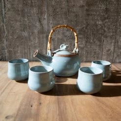 Chawan Tea Cup Blue Glazing