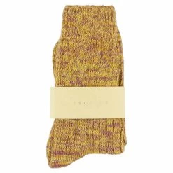 Escuyer Socks - Melange Blend - Mustard / Purple
