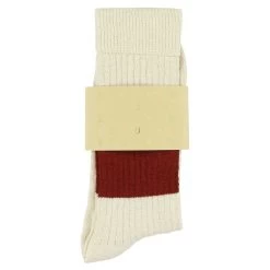 Escuyer Socks - Melange Band - Ecru / Brick