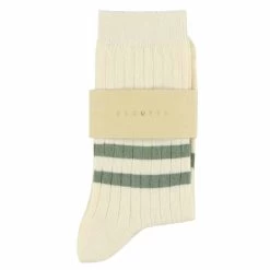 Escuyer Socks - Women Stripes - Ecru / Green