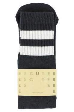 Escuyer Socks - Tube - Navy / Ecru