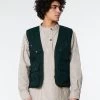 TROPICAL VEST HERRINGBONE WAX Bottle Green