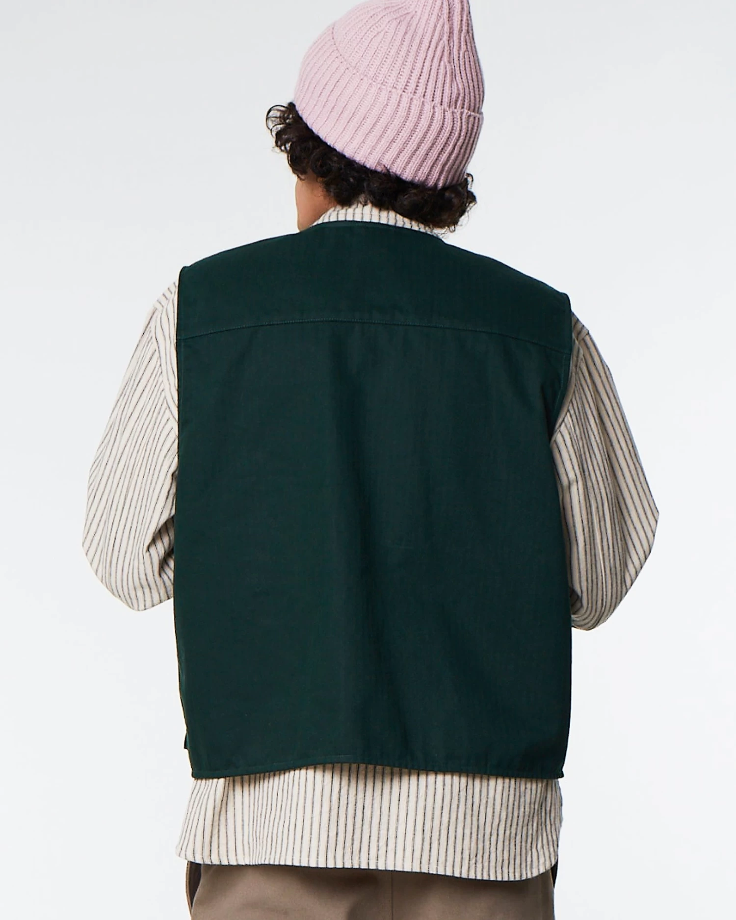 TROPICAL VEST HERRINGBONE WAX Bottle Green 5 TROPICAL VEST HERRINGBONE WAX Bottle Green - Image 5