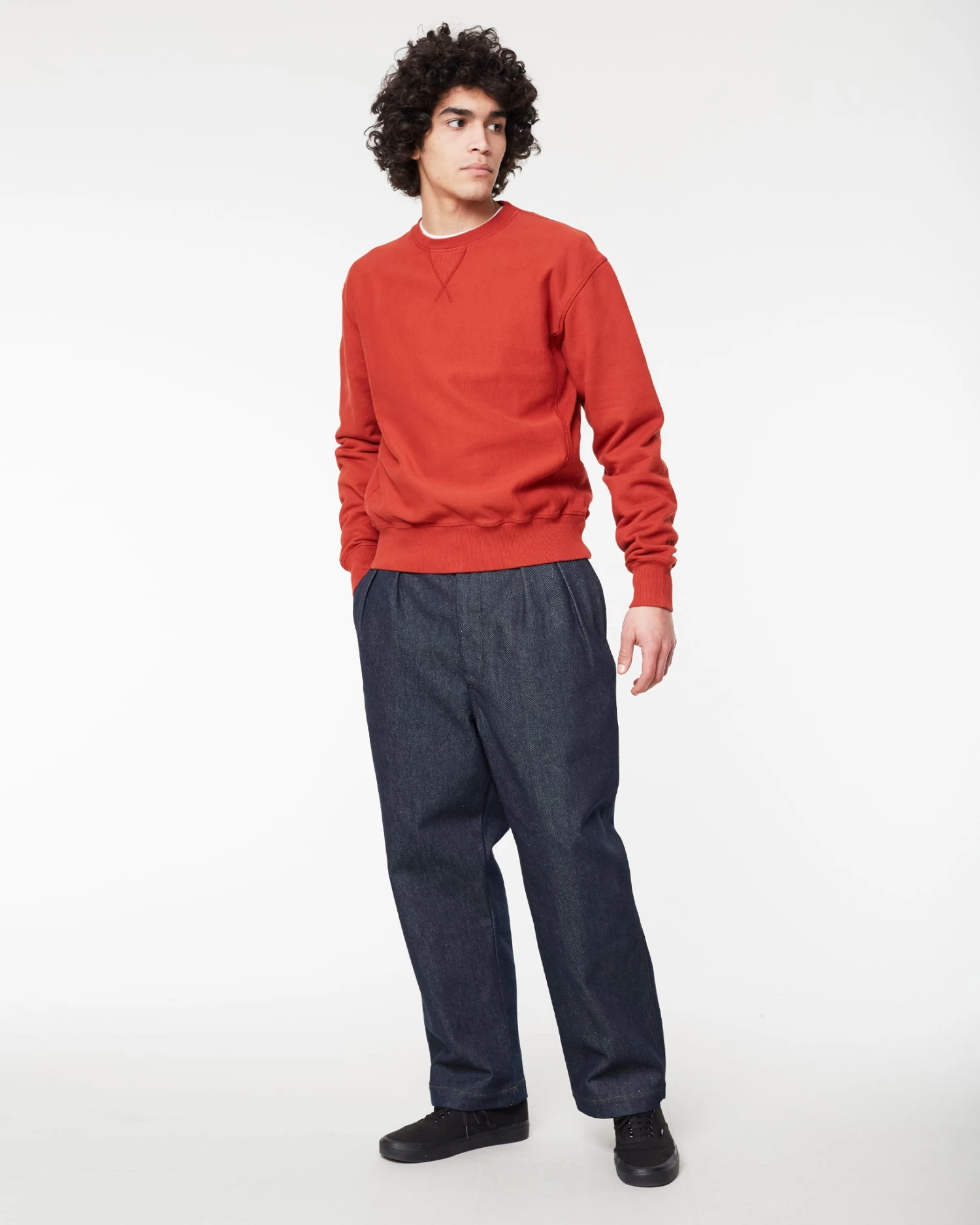 Basic Sweatshirt American Fleece Rust 2 Basic Sweatshirt American Fleece Rust - Image 2