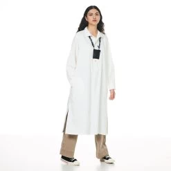 G.o.D Chemise Dress Milky White Light Cotton Drill