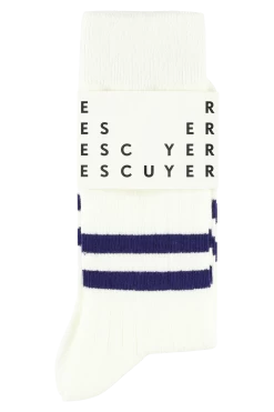Escuyer Socks - Stripes - Off White / Ink