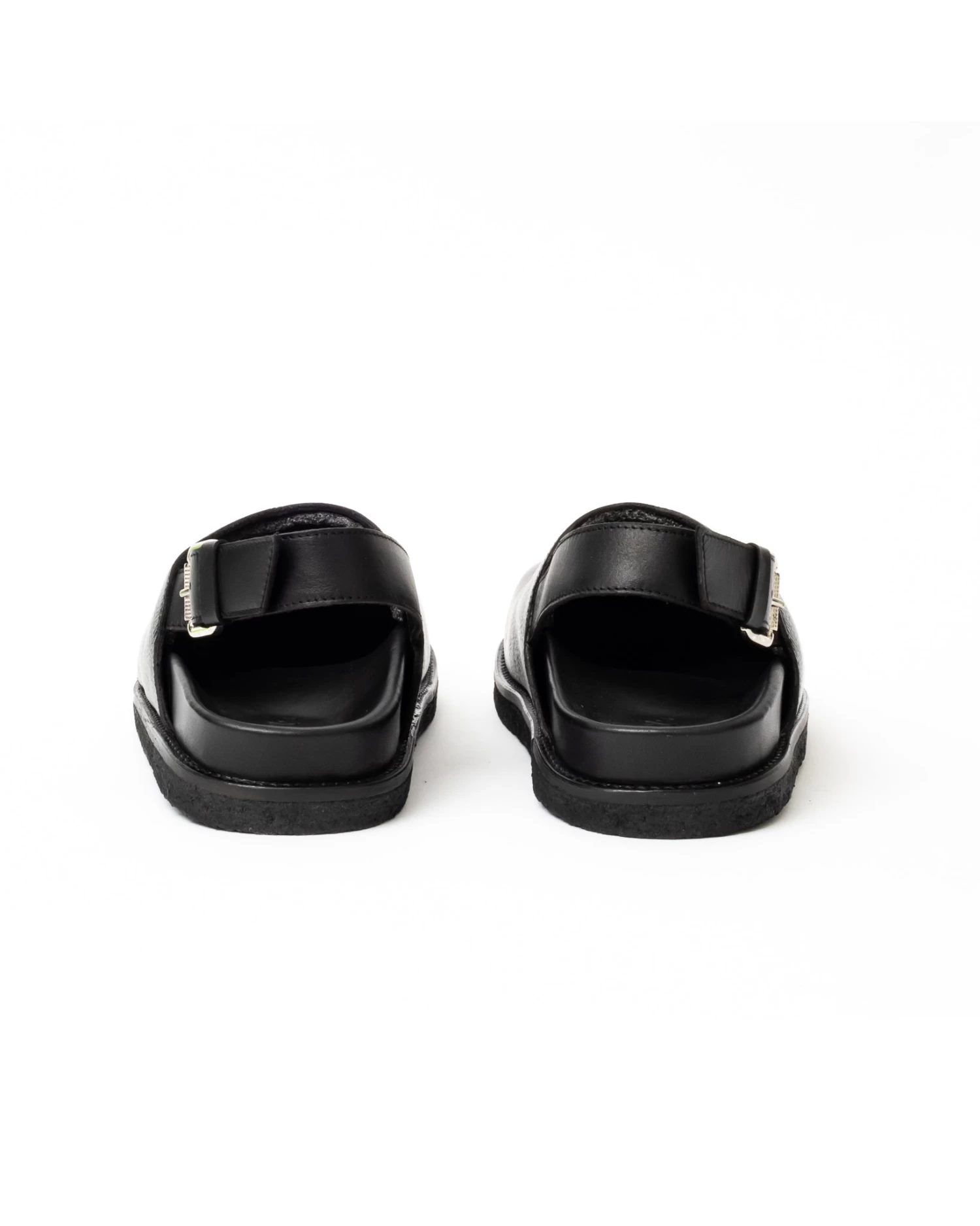 Vinny's Strapped Mule Black Crust Leather 5 Vinny's Strapped Mule Black Crust Leather - Image 5