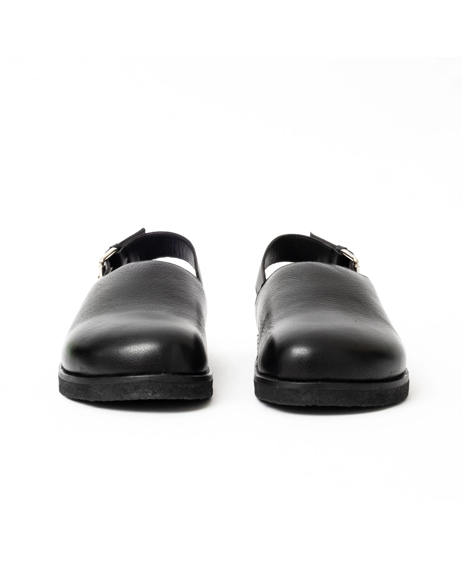 Vinny's Strapped Mule Black Crust Leather 4 Vinny's Strapped Mule Black Crust Leather - Image 4