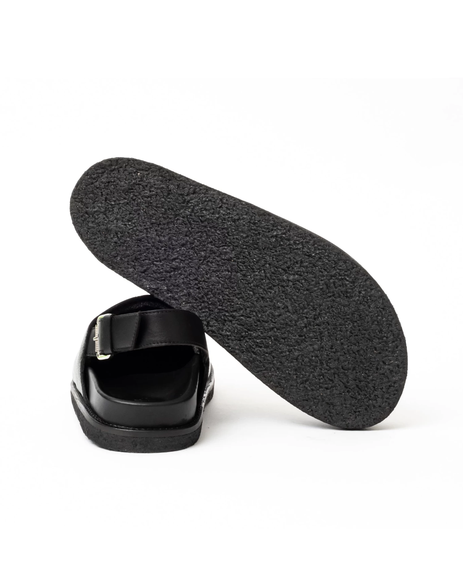 Vinny's Strapped Mule Black Crust Leather 6 Vinny's Strapped Mule Black Crust Leather - Image 6