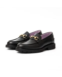 Vinny's Le Club Snaffle Bit Loafer Black Crust Leather