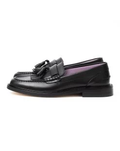 Vinny's Yuppee Tassel Loafer Black Crust Leather -Eat Dust m a ss23 004 tpc 118C