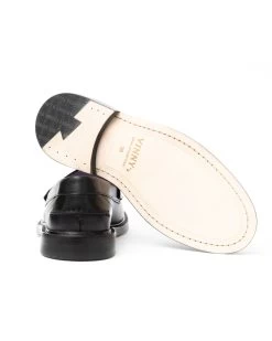 Vinny's Yuppee Tassel Loafer Black Crust Leather -Eat Dust m a ss23 004 tpc 118F