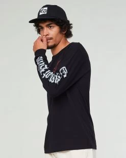 Duane Longsleeve Dust Bliss Jersey Cotton Black -Eat Dust m j ss23 006 oeb 900 0002 3