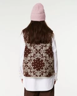 G.o.D Mountain Vest Bandana Faux Fur Brown / Off White -Eat Dust w b 011 w22 vb 703 0004 5