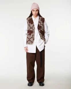 G.o.D Mountain Vest Bandana Faux Fur Brown / Off White -Eat Dust w b 011 w22 vb 703 0006 7