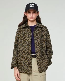 G.o.D Coach Jacket Cheetah Cotton Khaki