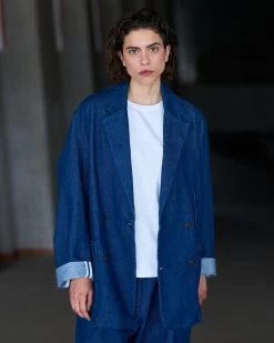 G.o.D Blazer 70s Recycled Denim Blue