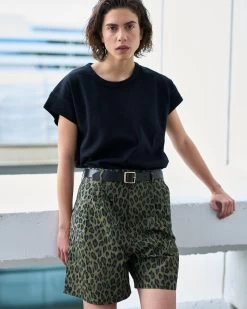 G.o.D River Short Cheetah Cotton Khaki