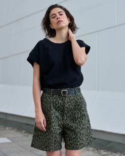 G.o.D River Short Cheetah Cotton Khaki -Eat Dust w c ss23 010 ctc 606 0002 3