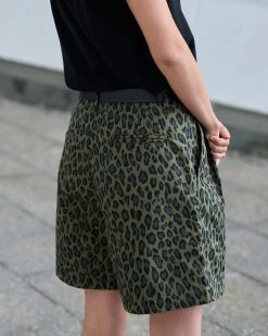 G.o.D River Short Cheetah Cotton Khaki -Eat Dust w c ss23 010 ctc 606 0003 4