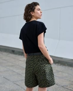 G.o.D River Short Cheetah Cotton Khaki -Eat Dust w c ss23 010 ctc 606 0005 6