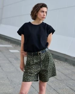 G.o.D River Short Cheetah Cotton Khaki -Eat Dust w c ss23 010 ctc 606 0006 7