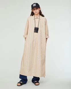G.o.D Chemise Dress Sido Poplin Stripe Sand