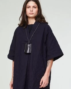 G.o.D Toku Dress Mighty Cotton Dark Navy -Eat Dust w h ss23 004 mtc 520 0002 3