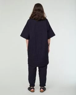 G.o.D Toku Dress Mighty Cotton Dark Navy -Eat Dust w h ss23 004 mtc 520 0004 5