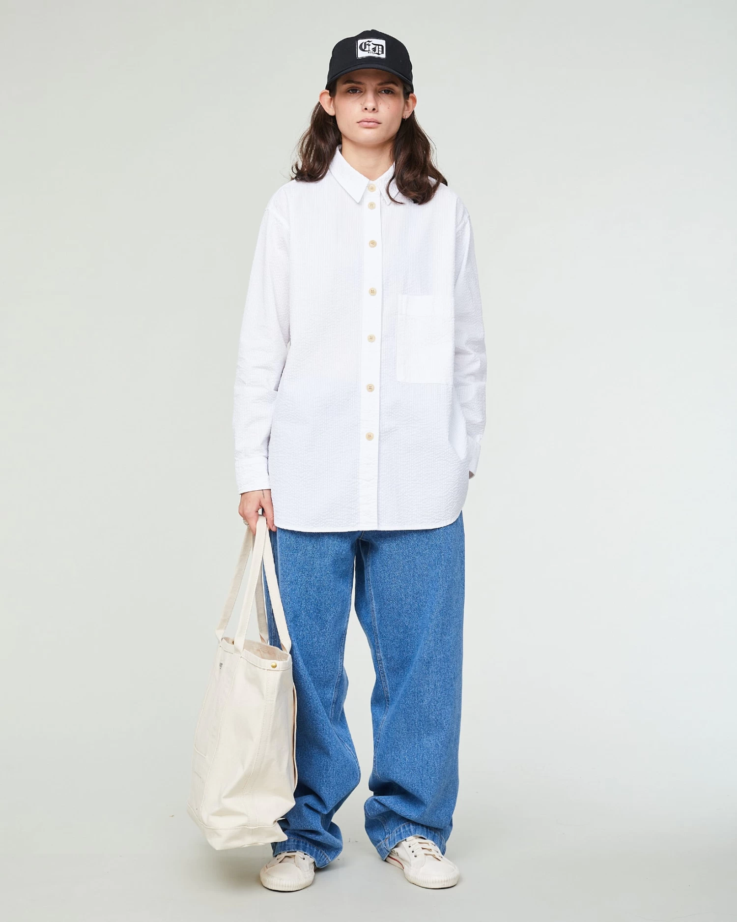 G.o.D Maxi Shirt Seersucker White 2 G.o.D Maxi Shirt Seersucker White - Image 2